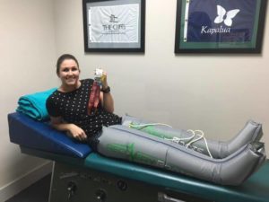 A lady experiencing recovery boost session