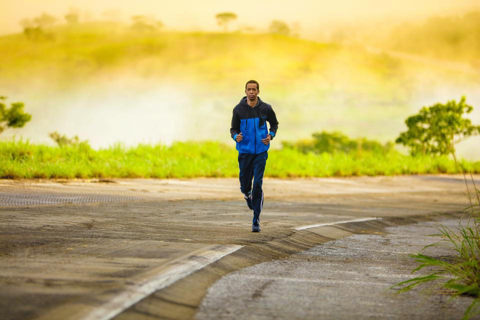 A man jogging