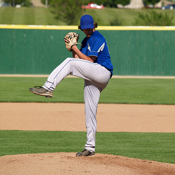 High school baseball pitcher